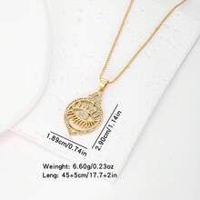 1 chiếc mặt dây chuyền hình mắt quỷ bằng đồng mạ vàng 18k đính đá Zirconia nhiều màu sắc, trang sức cao cấp, thiết kế tối giản, món quà thanh lịch dành cho phụ nữ. - Vàng - Xem 9