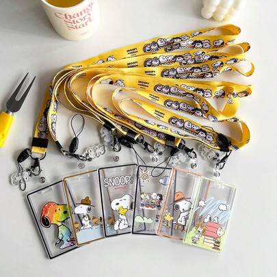 SNOOPY 1pc Vitality And Vitality Cartoon Dog Colorful Color Blocked Rectangular Card Set Daily Commuting Bus Card Set Essential For Student Party,Ideal Holiday Gift, Birthday Gift, Easter Gift, Halloween Gift, Christmas Gift.(Stochastic Style).