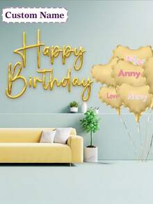 1 quả bóng bay hình trái tim mạ vàng có thể tùy chỉnh, in tên, bóng bay hình trái tim mờ, bóng bay ngày Valentine, bóng bay sinh nhật cá nhân hóa, bóng bay tùy chỉnh, bóng bay tự thiết kế - Nhiều màu - Xem 5