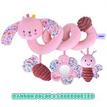 婴儿高对比度黑白螺旋推车玩具和汽车座椅玩具 - 毛绒动物感官发育和婴儿床活动玩具 - 柔软且富有教育意义 - 彩色 - 查看 17