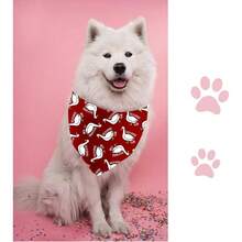 1条24.8英寸x11英寸趣味鹅三角狗围巾，鹅鸭图案，鹅爱好者狗狗围巾，宠物新奇配饰，完美派对/节日拍照道具，送给小狗爱好者的幽默礼物 - 彩色 - 查看 5