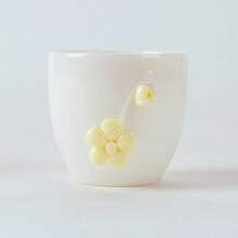 手工捏花陶瓷茶杯，功夫茶具套装，礼盒装，饮水杯，茶杯，水杯 - 彩色 - 查看 8