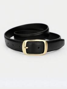 1条女士休闲商务时尚百搭腰带，适合日常搭配牛仔裤和休闲裤 - 黑色 - 查看 7