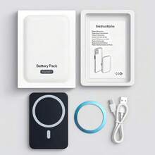 10000mAh Magnetic Wireless Power Bank, MagSafe Compatible Portable Charger For IOS Phone 12-17 | Fast Charging Backup Battery Pack, Strong Magnetic Suction, Compact And Portable Design | Perfect For Daily Use, Commuting, School, Office, Outdoor Activities Perfect Gift For Valentine's Day, Mother's Day, Father's Day, Graduation, Birthday, Holiday Gifts Suitable For Summer Holiday Outdoor Travel - 黑色 - 查看 10