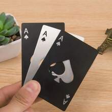 1个黑桃A开瓶器，扑克牌开瓶器，汽水罐开瓶器，便携式不锈钢卡片 - 黑與白 - 查看 8