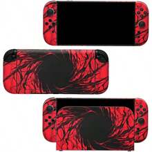 For Switch 2 Skin Wrap Cover Decal Sticker Wrap Vinyl Graffiti Pattern (Black-Red Graffiti) - View 1