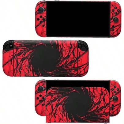 Rot-Schwarze Graffiti Vinyl Skin Aufkleber für Switch 2 - Vollständiger Körperschutz Aufkleber Wrap Abdeckung für Konsole & Controller