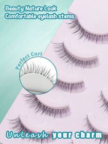 15 pares de pestañas postizas 3D naturales y dispersas, pestañas esponjosas con efecto cruzado, tallo transparente invisible, tira completa de una sola pieza, adecuadas para principiantes, maquillaje diario y de fiesta - Negro - Ver 7