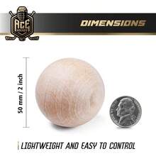 Swedish Stickhandling Balls - Unfinished Hardwood No - Bounce Floorball Training Equipment - 2 - Inch Diameter 3 - Pack - 3-pack - View 2
