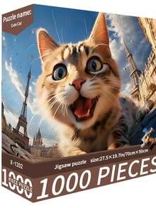 Paper Puzzle Adult 1000 Piece Landscape Animal Map Puzzle Decompression Plane Puzzle Toy Gift (Hobby, Paper Puzzle, Puzzle Decompression, Puzzle, Adult Puzzle, Cute Healing) High Difficulty, Decompression, Plane Puzzle, Birthday, Mother's Day Gift, New Year Small Gift, Cute, Paired Party, Fun Toy. Business Gifts, Festival Gifts, Etc - Multicolor - View 3