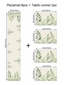 1/4/5/6/7pcs Spring & Summer Floral Decor Set, Beautiful Flower Design Living Room/Bedroom/Dining Room Decoration, Faux Linen Material, Multiple Sizes Available, Dining Table Decor, Fireplace Mantel Scarf, Placemats, Coasters, Home Decor - Multicolor - View 16