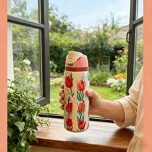 24Oz/32Oz Stainless Steel Water Bottle With Straw For Sports, Travel, And School Sports Water Bottle, Keeps Water Warm For Over 24 Hours, Sealable, Portable, Flip Top, Ideal For Hot And Cold Beverages, Coffee, And Frozen Drinks - tulip - 查看 4