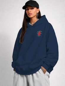 Moletom Blusa Oversized Los Angeles 8 Street Unissex Ref4641 - Azul Marinho - Visão 4