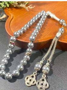 33 Beads 8mm Black Agate Rosary Bracelet, Arabic Style, Middle Eastern Design - Multicolor - View 10