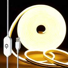 1pc LED Warm White & White Flexible Neon Light Strip (39.3-196.8 Inch), 5V Low Voltage USB Powered, Touch Control Lighting, Suitable For Indoor Decoration, Outdoor Decor, Event Venues - Warm white light - View 2