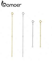 Bamoer 925 Sterling Silver Extension Chain With Lobster Clasp, Suitable For DIY Necklace Extension, Low Allergy, Jewelry Making - Silver - View 1