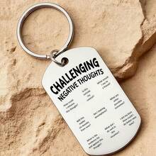 Inspirational Quotes - Mental Health Motivation, Overcoming Negative Thinking, Stainless Steel Letter Keychain, Gift For Family And Friends - Old Gold - View 5