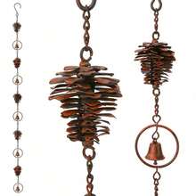 Gutter Downspout Diverter Metal Rain Chain, Decorative Garden Rain Catcher, Outside, Garden, Patio, And Deck - Pinecone Shaped Rain Chain - View 12