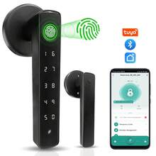 YFK Tuya Smart Four-In-One Door Lock - Fingerprint, Password, Key, APP, Unlock, Heavy-Duty Aluminum Alloy, Universal Left And Right Door Handle, Suitable For Apartment And Hotel Doors - 4-in-1 Double Door Handle Lock (Password, Fingerprint, Key, App) - View 11