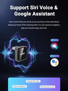 XUDA新款CarPlay AI Box迷你超级盒，支持有线转无线，具备无线CarPlay和安卓二合一功能，配备2.4-5.0GHz WiFi 5，适用于99%配备有线CarPlay和安卓功能的车辆。 - B - 查看 6