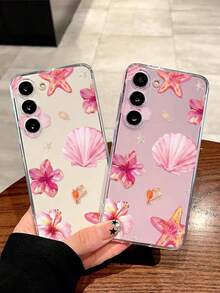 1个创意芙蓉花贝壳软手机壳，兼容华为荣耀、Galaxy A04e/12/A13/A14/A34/A50/A52/A53/A54/S21/S22/S23/S24/S25/S25 Ultra、6A/7A/8A、12T/13T - 無色 - 查看 2
