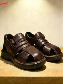 Sandalias casuales para hombre, sandalias ligeras de verano, antideslizantes y cómodas, sandalias para uso diario, paseo y salida - Óxido marrón - Ver 1