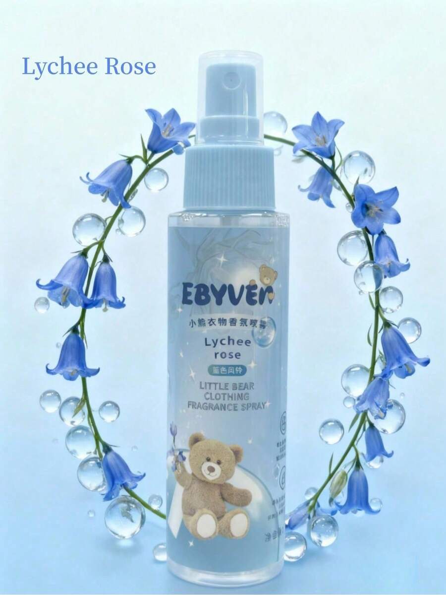 1瓶/100毫升织物香氛喷雾（牛奶皂香、茉莉葡萄香、荔枝玫瑰香、蓝铃花香），空气清新剂，高级衣物香氛，持久留香，适用于衣物、浴室、卧室、衣柜、客厅和汽车。 - 多款香型 - 查看 1