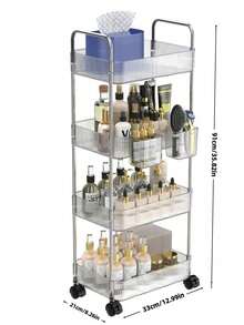 Acrylic Mobile Storage Rack, Multi-Layer Snack/Fruit/Vegetable Basket, Movable Kitchen Shelf - Multicolor - View 2