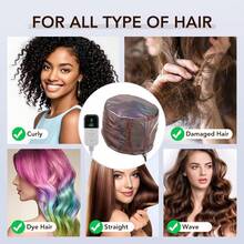 Hailicare 1 pezzo Cuffia vaporizzatrice per capelli, cura profonda dei capelli, 9 temperature e 5 timer, cuffia termica in pelle PU per la cura dei capelli a casa e condizionamento profondo, impermeabile, taglia regolabile, scelta perfetta come regalo per la Festa della Mamma - Visualizzare 3