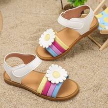 Children's Summer Floral Hook And Loop Sandals, Casual Beach Shoes - Multicolor - View 13