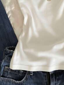 Top de tirantes con estampado simple para mujer - Blanco - Ver 4