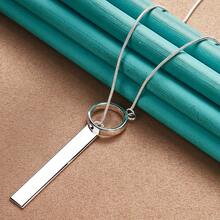 New 925 Silver Plated Necklace For Women Jewelry 18 Inches Creative Round Pendant Fashion Christmas Gifts Wedding - Silver - View 1