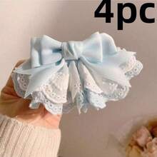 1/2/4 piezas Clips para el cabello con lazo de encaje etéreo, Clips para flequillo lateral estilo Lolita, Clips para cola de caballo dulce para mujeres, Pinzas para el cabello, Pasadores para el cabello, Barrettes para el cabello, Horquillas, Accesorios - Horquilla con lazo de encaje - Ver 5