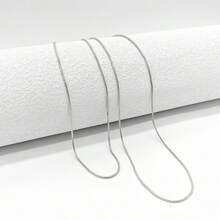 1pc Snake Bone Chain Necklace, Fashionable Silver-Plated Copper Round Double-Layer Minimalist Necklace - Geometry - View 1