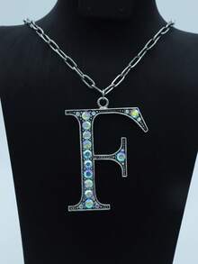 1件新款男士夸张字母绿松石水钻吊坠项链 - 項鍊 - 查看 29