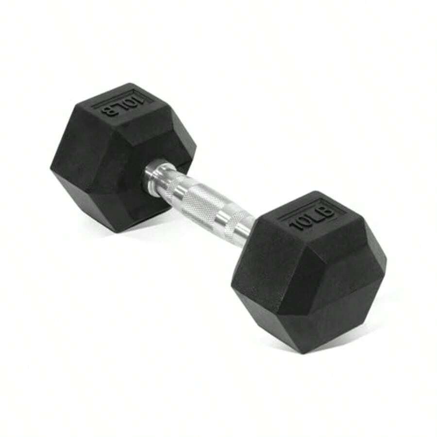 Hex Dumbbells Rubber Coated Hand Weights For Exercises And Fitness 10-50LB Optiongift - 10磅單磅 - 查看 1