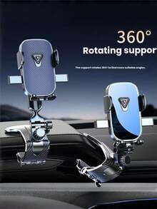 Giá đỡ điện thoại trên ô tô bằng sợi carbon có thể điều chỉnh, màu bạc, họa tiết sợi carbon, tự kẹp, chống sốc, ổn định, xoay 360°, đa chức năng, bề mặt mịn, họa tiết sợi carbon, tương thích với iPhone/Android. Quà tặng mùa xuân. - Nhiều màu - Xem 10