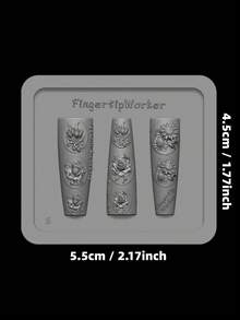1pc Nail Art Mold, Oil Painting Frame, Floral, Sunflower, Rose, 3D Embossed Transparent Nail Art Mold - Clear - View 8