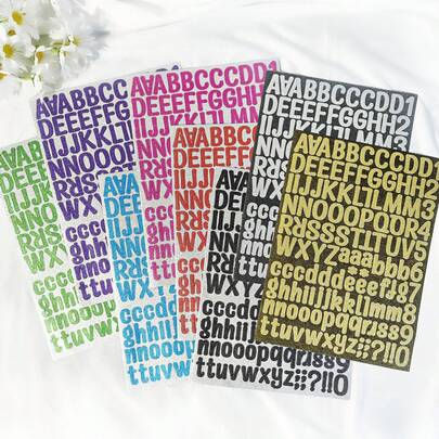 Conjunto de 126 adesivos brilhantes com letras e números. Adesivos decorativos versáteis para artesanato, scrapbooking, embrulho de presentes, cartões, banners, decoração de aniversários/festas, volta às aulas, material de escritório, decoração de casa e muito mais.