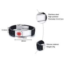 1 chiếc vòng tay điều chỉnh được bằng thép không gỉ và silicon, khắc laser logo y tế IP màu đỏ theo yêu cầu, dành cho nam giới, thích hợp đeo hàng ngày, làm quà tặng Ngày của Cha, quà tặng cho bạn bè. - Nhiều màu - Xem 4