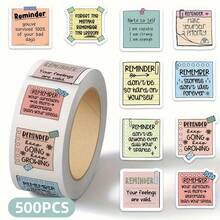 500 piezas/Rollo Notas adhesivas removibles, Notas adhesivas para cuadernos, Notas adhesivas para sobres, Notas adhesivas para botellas de agua, Pegatinas decorativas papelería manualidades libro de sticker estikers - Rollo de notas adhesivas - Ver 2