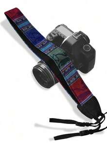 1pc Camera Shoulder Strap, Retro Pattern Camera Neck Strap - Multicolor - View 14