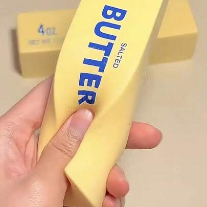 1pc Super Soft Slow Rebound Simulated Butter Stick Squeeze Toy | Stress Relief, Squishy Texture, Healing Decor, Creative Gift - Appearance: Realistic Imitation Of Butter Block, Super Soft Slow Rebound Material, Moist Soft Texture, Slowly Recovers Shape When Squeezed, Provides Stress Relief Experience, Suitable For Office, Study, Desktop Decor Or Creative Gift