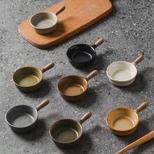 Japanese Thick Pottery Dipping Sauce Dish With Handle, Ceramic Condiment Plate, Soy Sauce Dish, Sushi Restaurant Appetizer Plate, Home Vinegar Dish Set - Multicolor - View 1