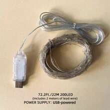 سلك فضي USB متعدد الألوان، مناسب لديكور أجواء حفلات المناسبات والأعياد - مصباح سلك نحاسي USB - مشاهدة 16