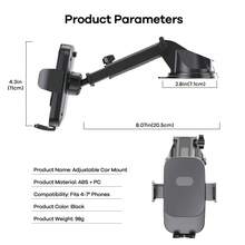 REMAX 1 pieza Soporte universal ajustable para teléfono de coche - Montaje con ventosa para salpicadero/parabrisas apto para todos los teléfonos inteligentes - XK156 - Ver 10