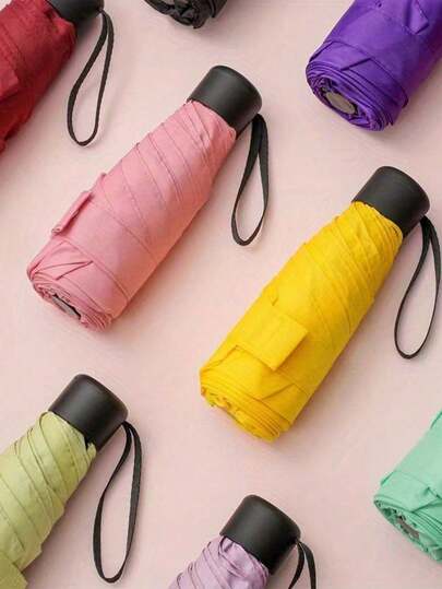 1PC Five-Fold Capsule Umbrella Dual Use Windproof Rainproof UV Protection Parasol Portable Travel Lightweight Compact Pocket Mini Folding Umbrellas For School, Office, Household, Travel, Umbrella Travel, Umbrella Holder, Umbrella For Women, Women Umbrella, Spring Summer Picks, Brides Maid Gifts, Room, Bedroom Decor, Bedroom Decor, Beach, Travel, For Men, For Women, Vacationcute Stuff