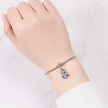 CYMYSS 1件女士圣母玛利亚吊坠，925镀银镶嵌立方氧化锆，蓝色彩绘宗教风格精致十字架项链吊坠，情人节/圣诞节礼物 - 彩色 - 查看 5