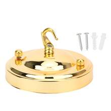2 piezas de ganchos de hierro para lámparas de araña, placa colgante, techo, decoración, accesorio de montaje DIY, bronce - Dorado - Ver 10