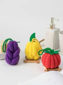 果蔬沐浴海绵，可爱沐浴球，泡沫丰富，不掉毛，可用于背部清洁的身体磨砂膏 - 查看 5